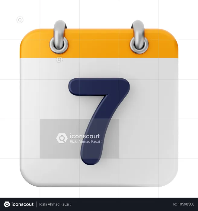 7mo calendario  3D Icon