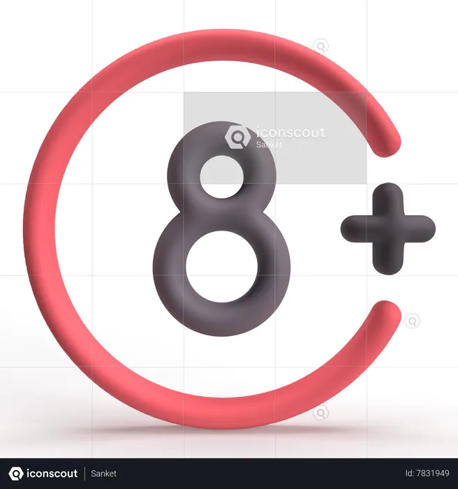 8+  3D Icon