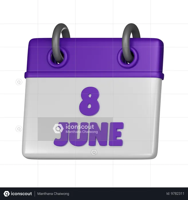 8 June  3D Icon