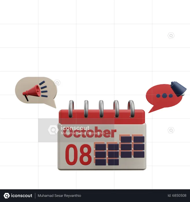 8 october  3D Icon