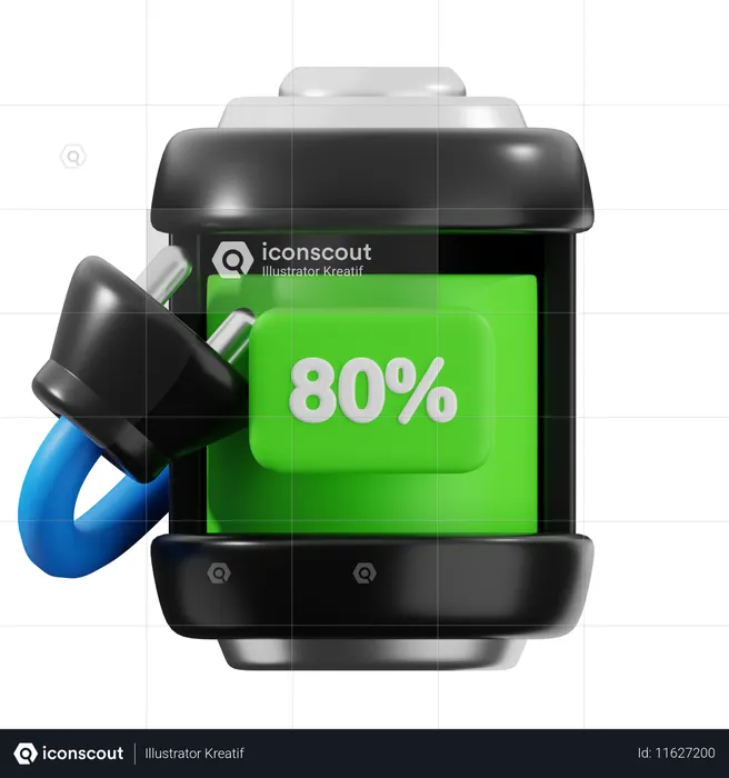 80 Percent Battery  3D Icon