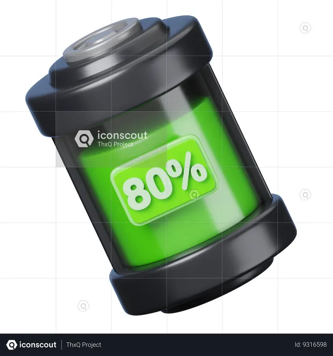 80 Percent Battery  3D Icon