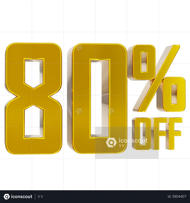 80 percent discount  3D Icon