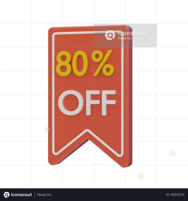 80 percent discount  3D Icon