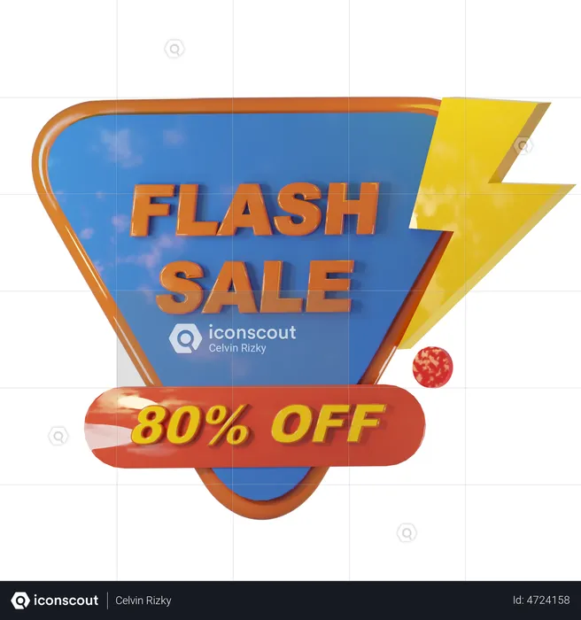 80 Percent Flash sale  3D Illustration