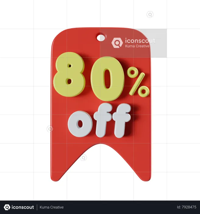 80 Percent Off  3D Icon