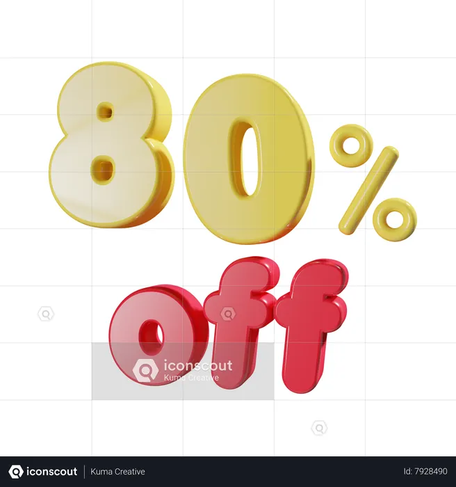 80 Percent Off  3D Icon