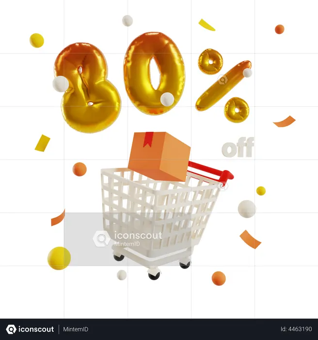 80 Percent Off  3D Icon
