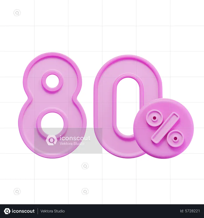 80 por cento  3D Icon