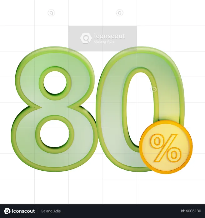 80 por cento de desconto  3D Icon