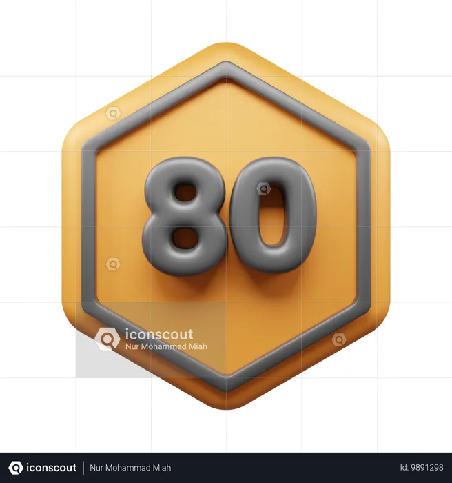 80 속도 제한  3D Icon