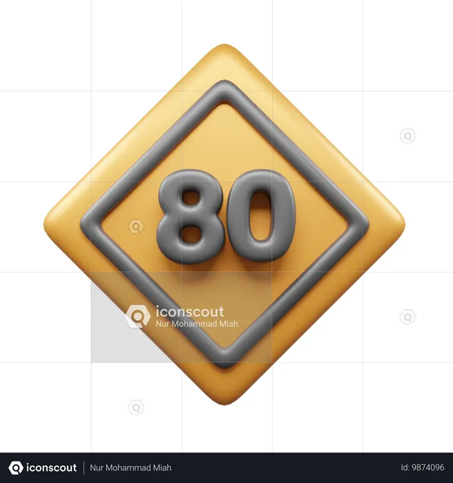 80 velocidades  3D Icon