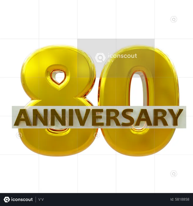 80 Year Anniversary  3D Icon