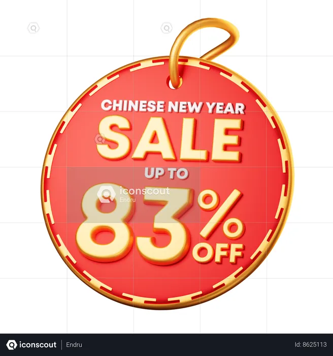 83 Percentage Discount  3D Icon