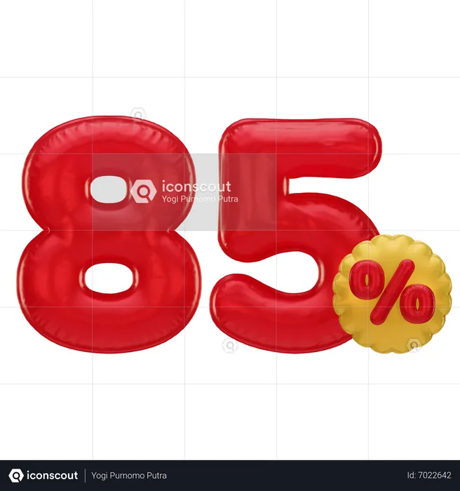 85 Percent Discount  3D Icon