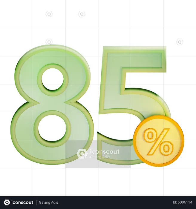 85 Percent Discount  3D Icon