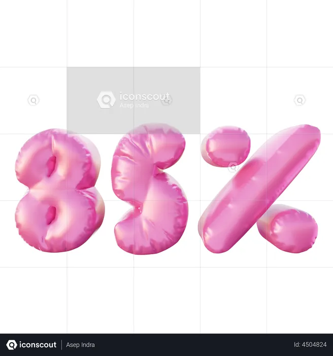 85 Percent Discount Balloon  3D Illustration