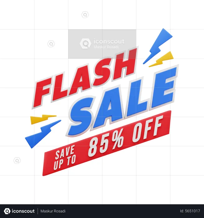 85 Percent Flash Sale  3D Illustration