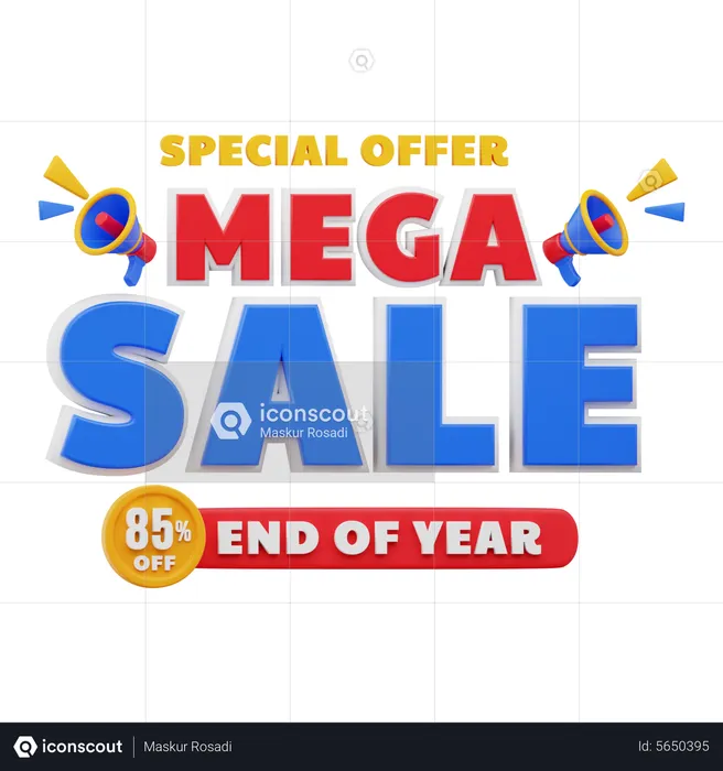 85 Percent Mega sale  3D Illustration