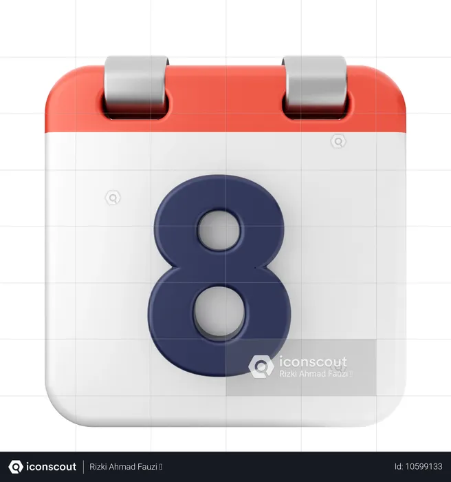 8º calendário  3D Icon