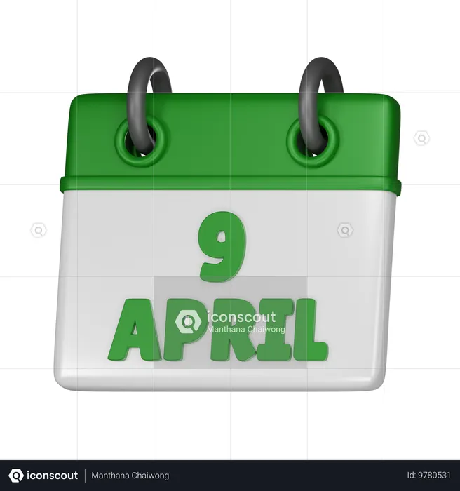 9. April  3D Icon