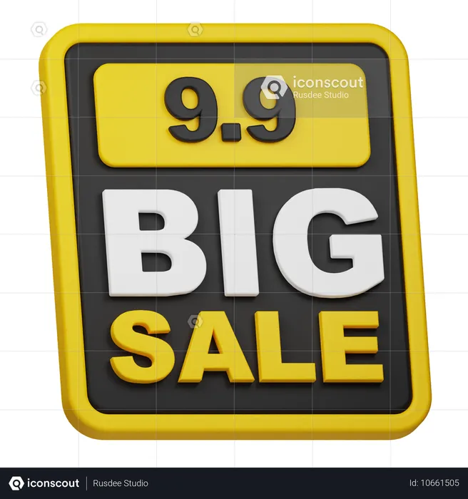 9 9 Big Sale  3D Icon