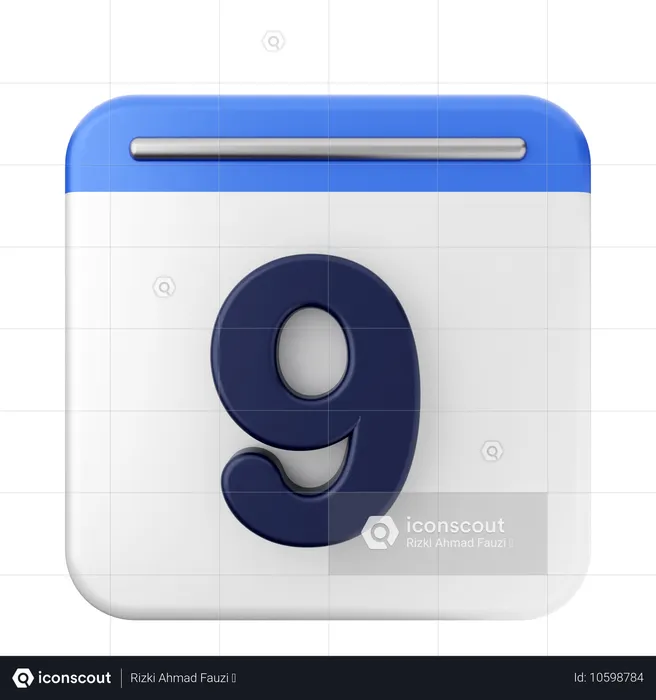 9º calendario  3D Icon