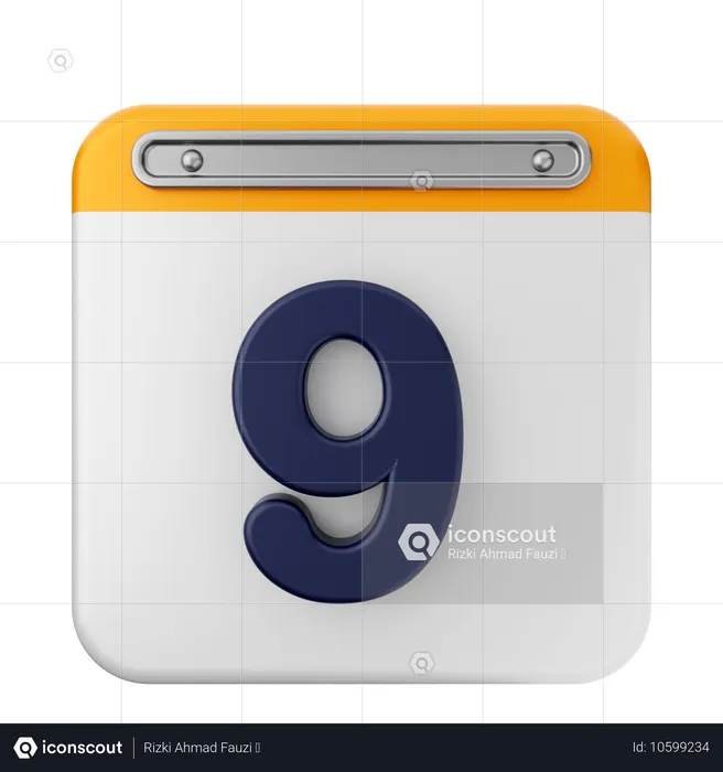 9º calendario  3D Icon