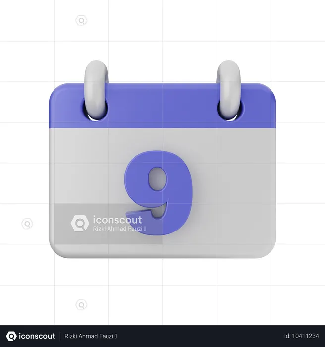 9日間カレンダー  3D Icon