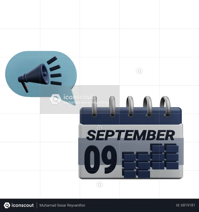 9 de setembro  3D Icon