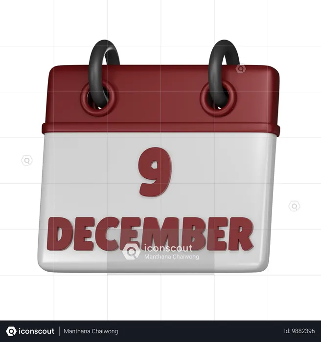 9 December  3D Icon