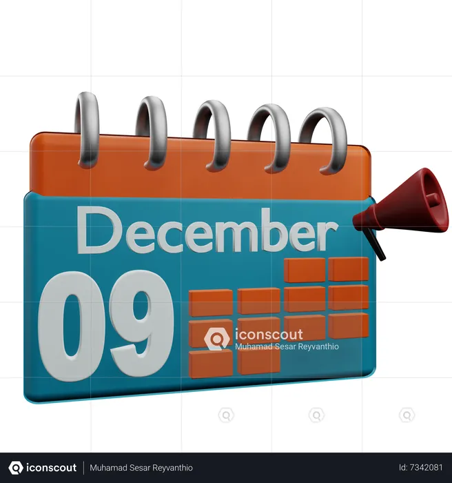 9 December  3D Icon