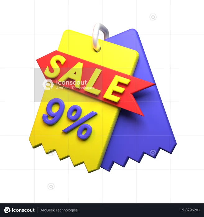 9% Discount  3D Icon