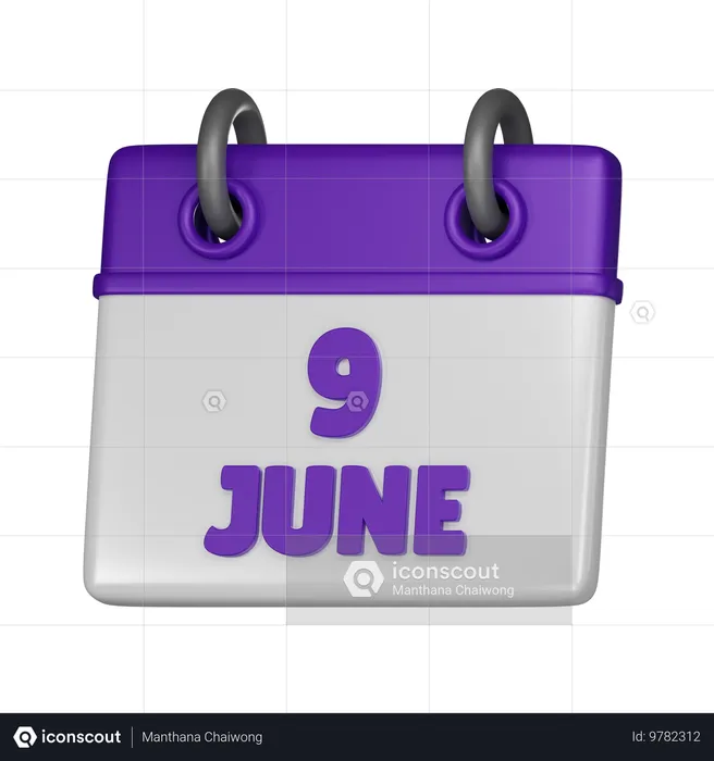 9 de junio  3D Icon