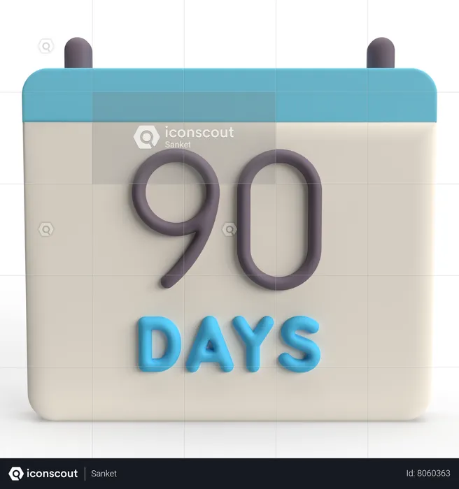 90 Calendar  3D Icon