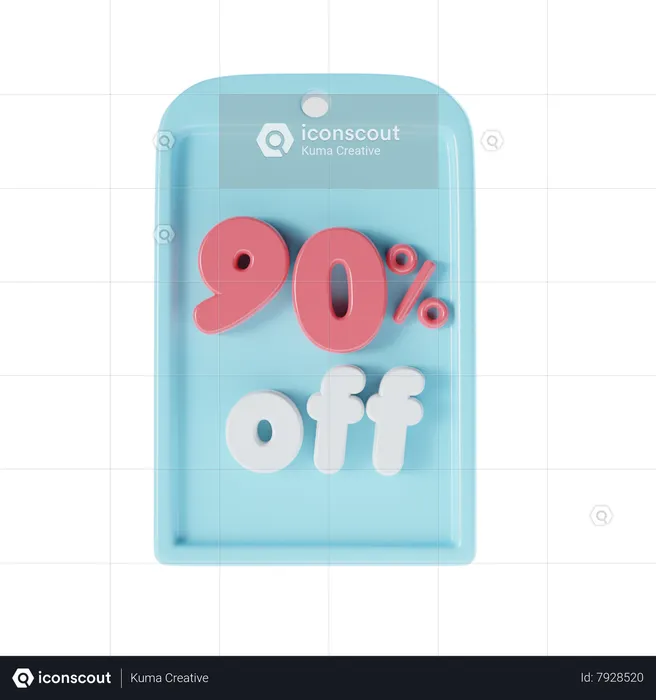 90 pour cent de réduction  3D Icon