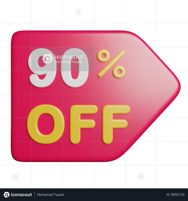 90 percent Discount  3D Icon