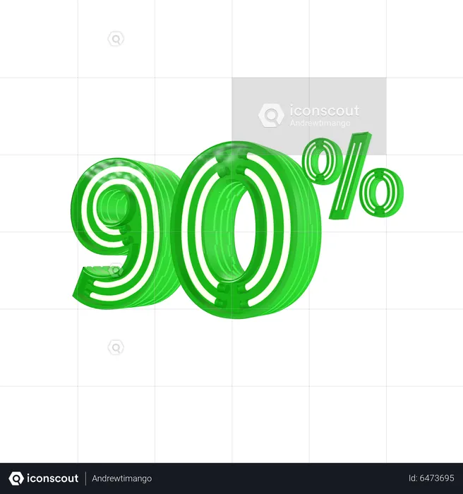 90 Percent Discount  3D Icon