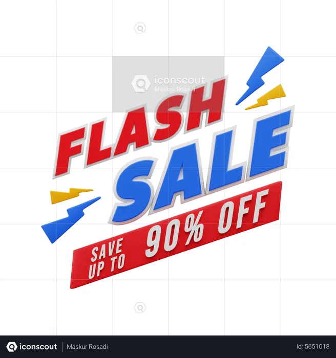 90 Percent Flash Sale  3D Sticker