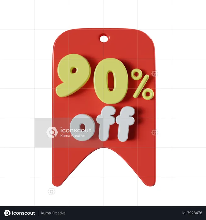 90 Percent Off  3D Icon