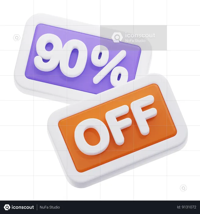 90 Percentage Off  3D Icon