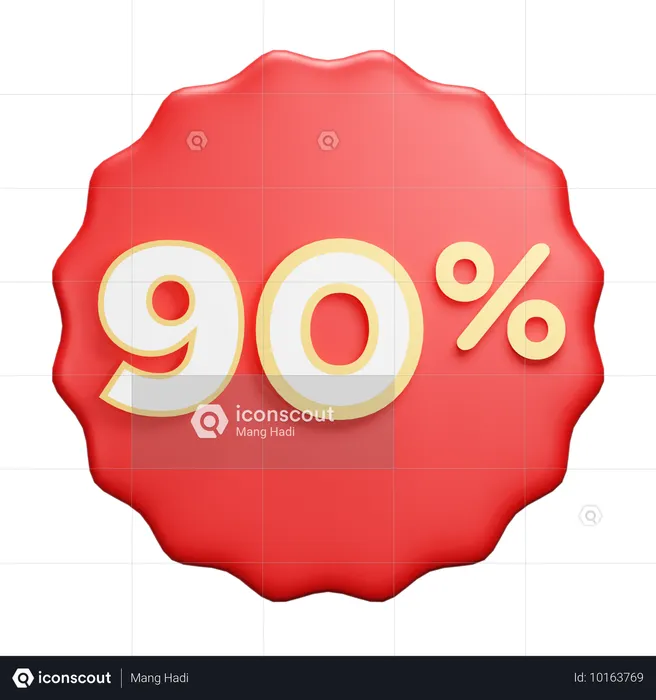 90 por cento  3D Icon