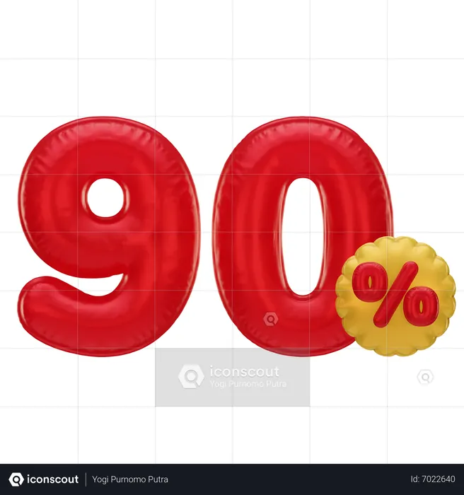 90 por cento de desconto  3D Icon