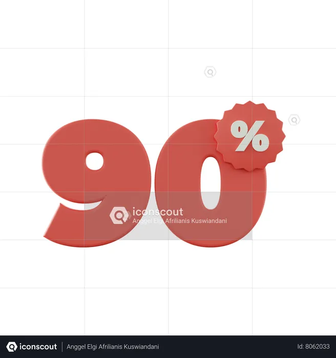 90 por ciento de descuento  3D Icon