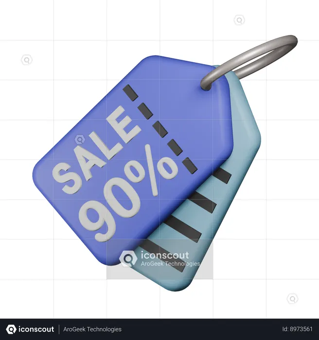 90% Sale Tag  3D Icon