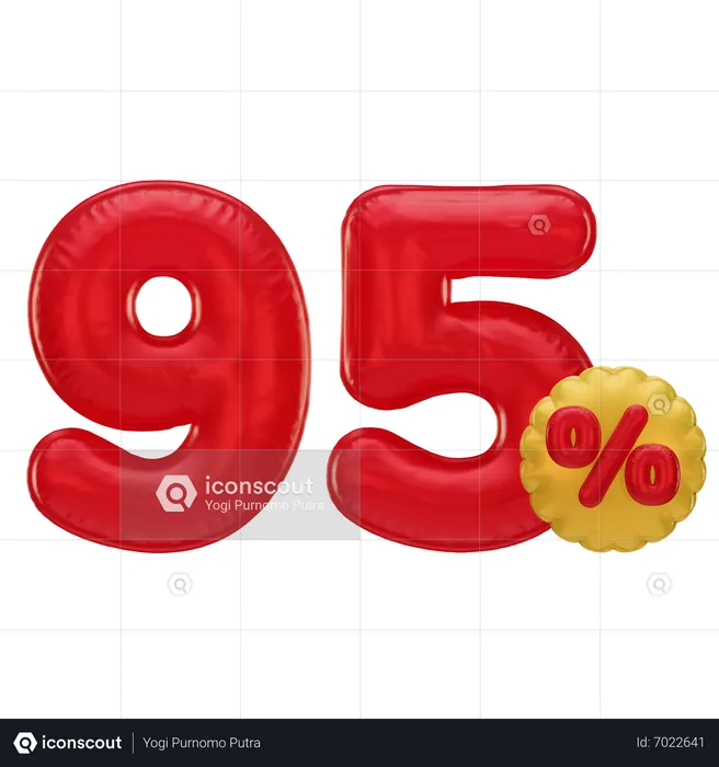 95 Percent Discount  3D Icon