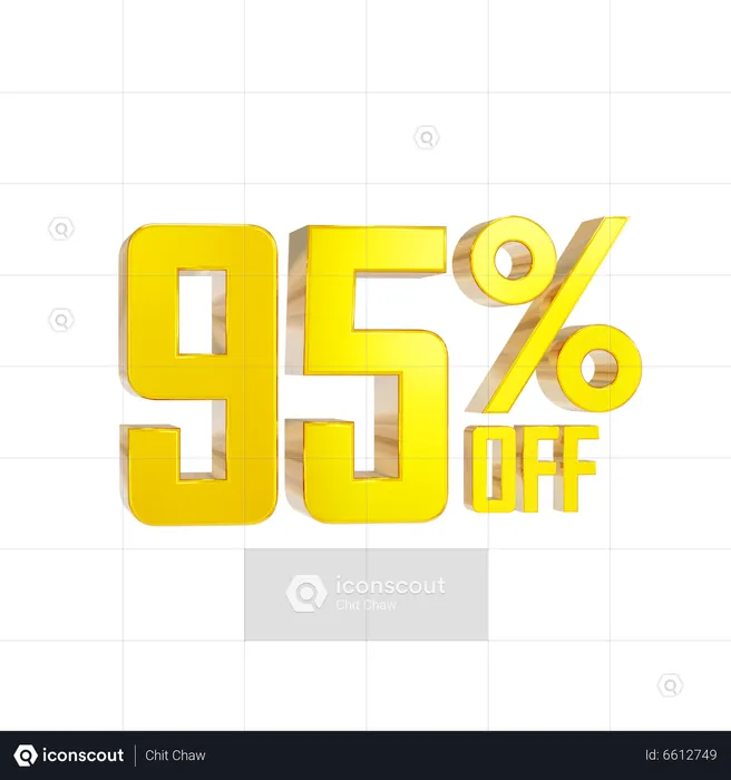 95 Percentage Discount  3D Icon