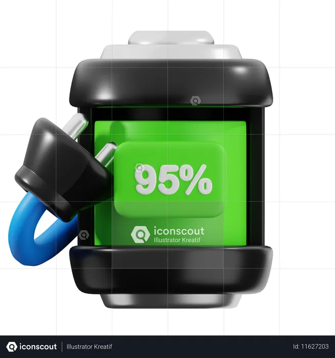 95 por cento de bateria  3D Icon
