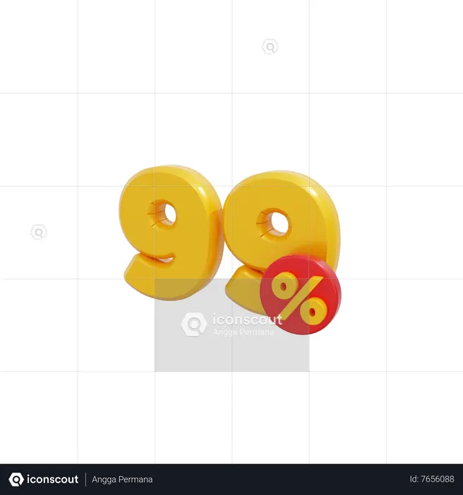 99 Percent  3D Icon