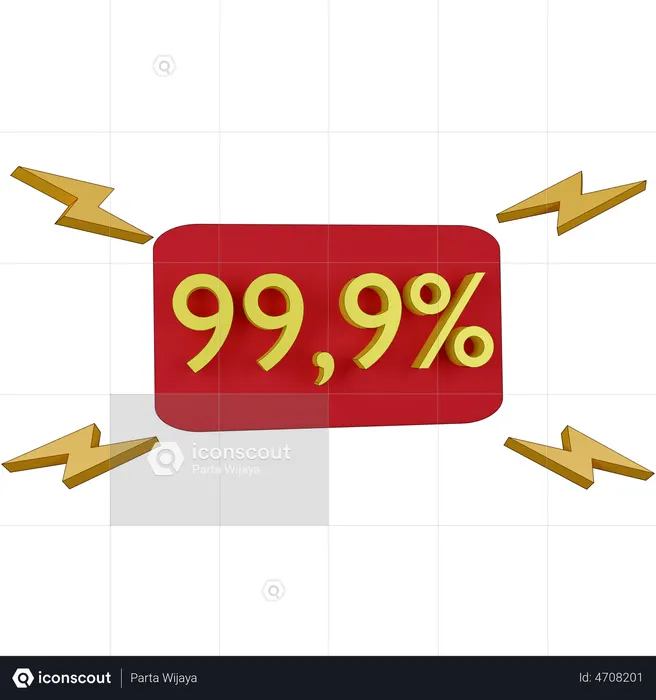 99 Percent Discount Tag  3D Illustration